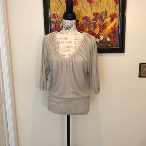 White House Black Market Gold V -Neck 3/4 Sleeve